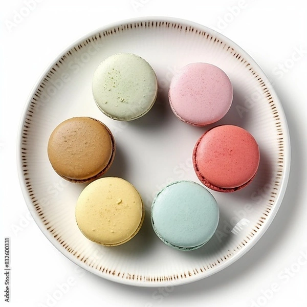 Fototapeta macaroons on a white plate