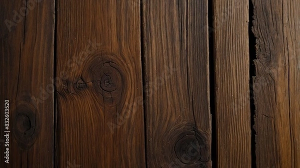Fototapeta old wooden background with weathering on the surface, wallpaper, copy space background, made with AI generative