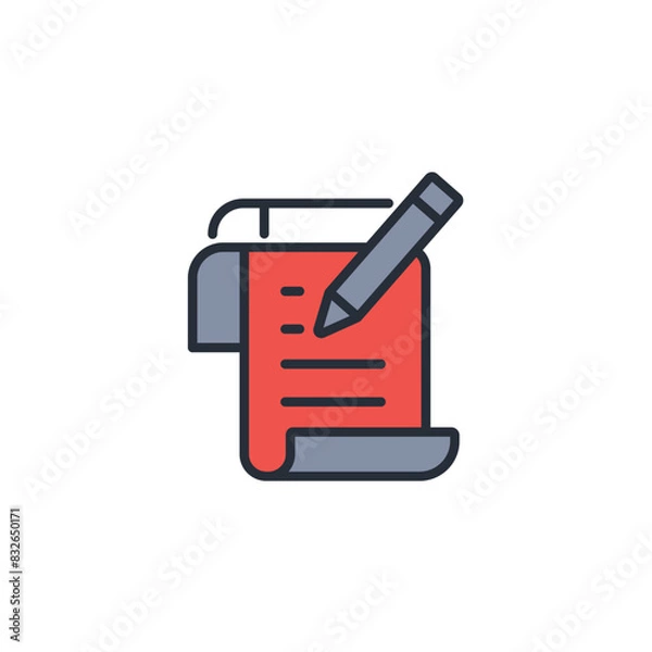 Fototapeta copywriting icon. vector.Editable stroke.linear style sign for use web design,logo.Symbol illustration.