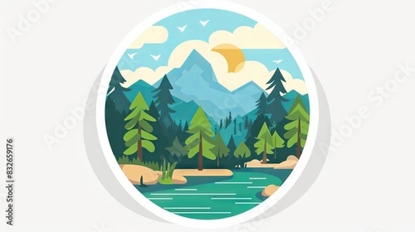 Fototapeta Landscape concept icon design
