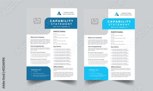 Fototapeta Capability Statement Template Design.