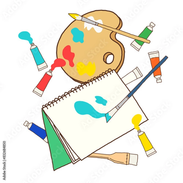 Obraz アート画材のイメージイラスト