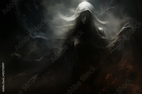 Fototapeta A mysterious and ethereal spirit, able to traverse between realms and commune with the departed. - Generative AI