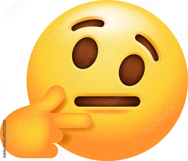 Fototapeta Thinking Face With Hand On Its Chin Emoji Icon