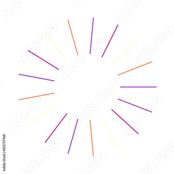 Fototapeta  An abstract isolated retro boho sunburst shape design element.
