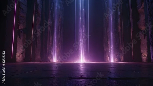 Fototapeta How about "Amethyst Luminescence: A 3D Render of Purple Rays"?



