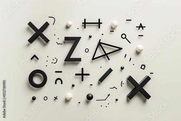 Obraz Various symbols on a white wall