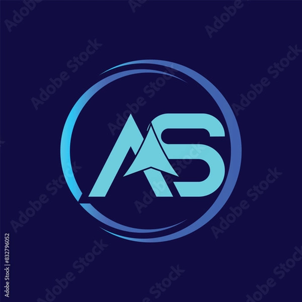 Obraz Letter AS with Arrow