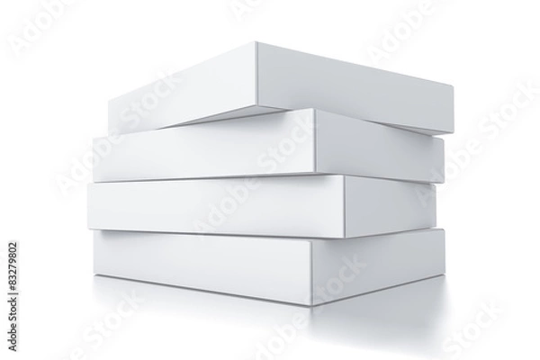 Fototapeta Stack of white square boxes