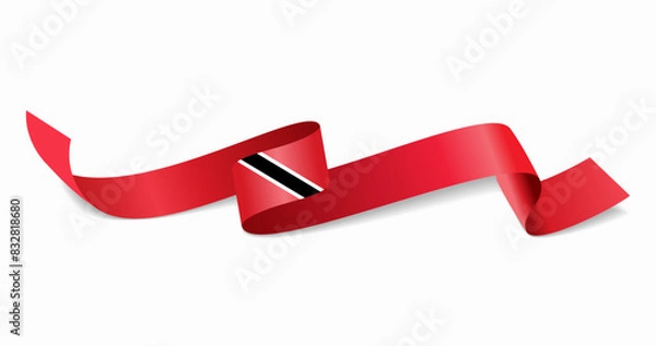Obraz Trinidad and Tobago flag wavy abstract background. Vector illustration.