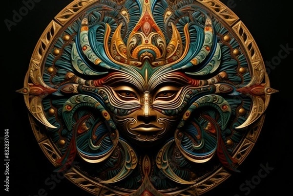 Fototapeta A master of illusion magic, deceiving enemies with vivid phantasms and trickery. - Generative AI