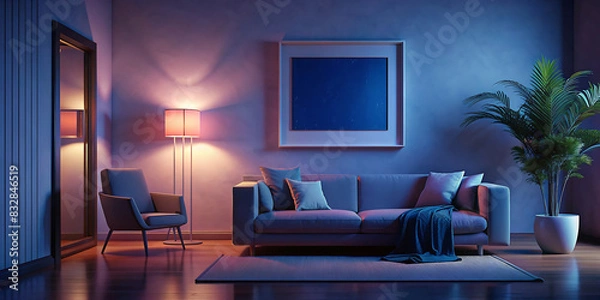 Obraz night living room interior