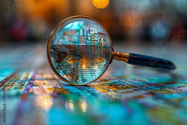 Fototapeta A person researching investment opportunities online. Concept of financial research and due diligence. Generative Ai.