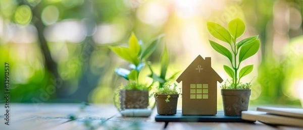 Fototapeta Green living promotes ecofriendly practices in daily life, with a focus on smart home systems that monitor energy usage, captured in a detailed closeup shot