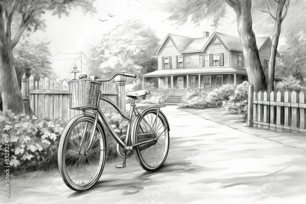 Fototapeta Vintage bicycles - Generative AI