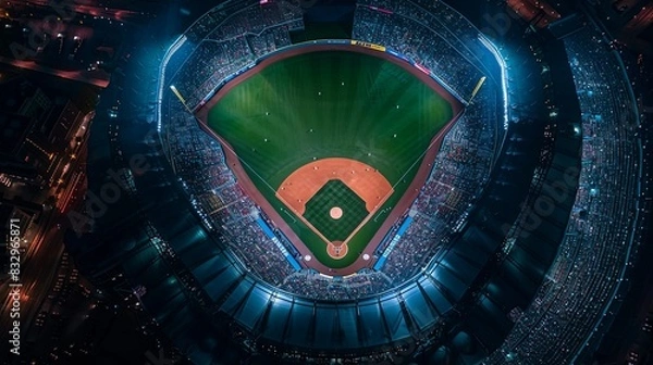 Obraz Aerial Overhead of Baseball Stadium