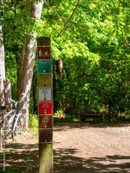 Obraz Trails sign, First Landing State Park, Virginia Beach, VA
