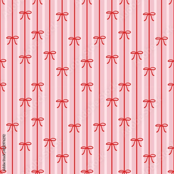 Fototapeta Seamless pattern with hand drawn ribbon. Background for textile, wrapping paper, fashion, illustration.