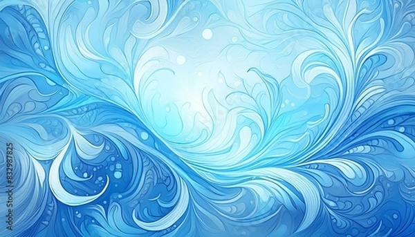 Fototapeta Cool shades of icy blue and white with a hint of shimmer, resembling frost patterns. Smooth