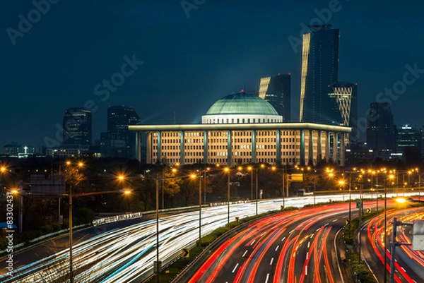 Obraz Yeouido o zmierzchu