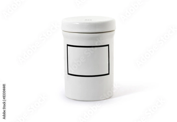 Obraz Банка аптечная на белом фоне 