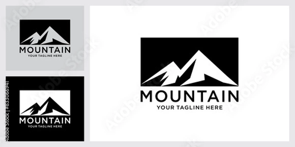Fototapeta Vintage mountain vector logo design and illustration