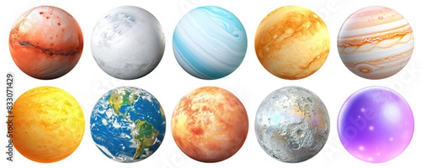 Fototapeta Planet png element set on transparent background