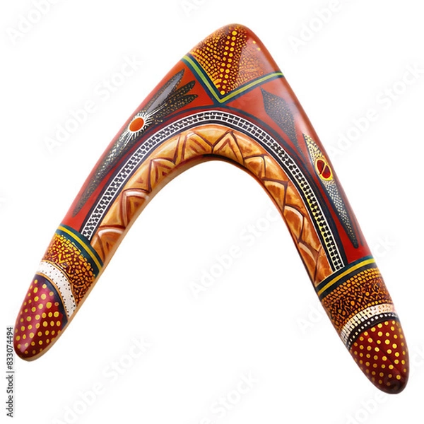 Obraz decorated boomerang on transparent background