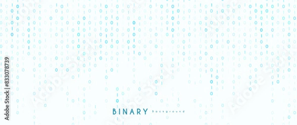 Fototapeta light colored falling vertical binary number, futuristic science fiction vector illustration, good for background, science, tech