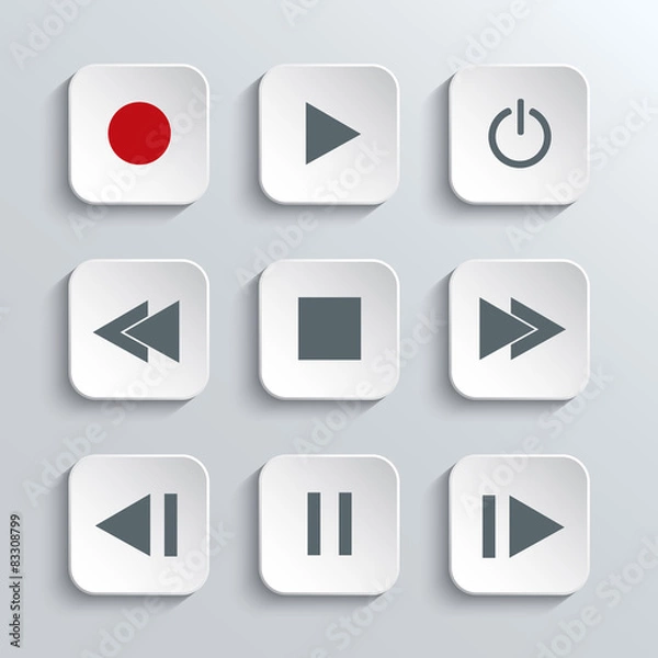 Obraz Media player control  icon set