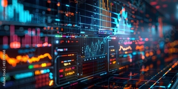 Obraz Vibrant Digital Dashboard for Tracking Investment Performance and Financial Planning