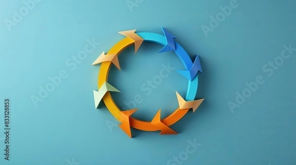 Fototapeta Iterative Design Arrows forming a loop, symbolizing the iterative nature of product development