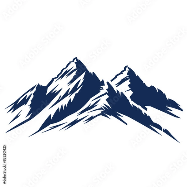 Fototapeta A silhouette of a mountain range