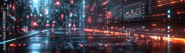 Fototapeta Futuristic Big Data Visualization in Modern Technological Environment