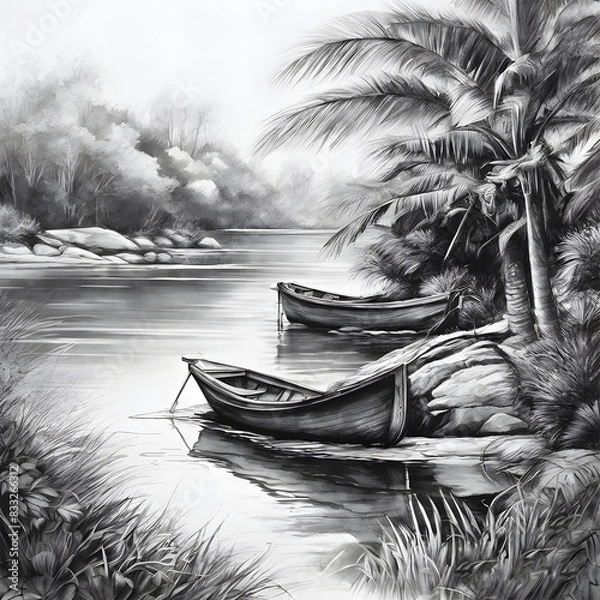 Obraz boats on the river