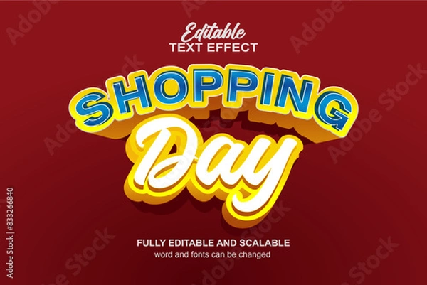 Fototapeta SHOPPING DAY TEXT EFFECT EDITABLE VECTOR 