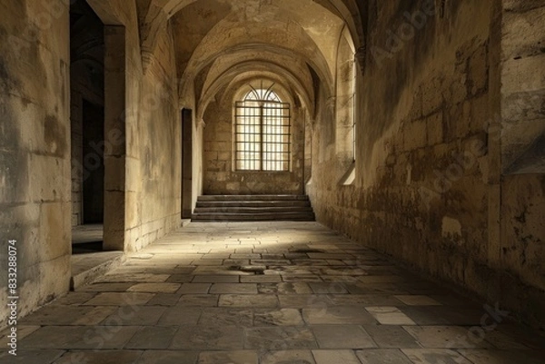 Fototapeta Castle architecture building corridor.