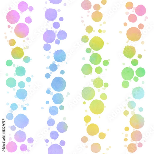 Obraz カラフルな水玉のパターン素材