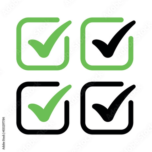 Fototapeta Check Mark Boxes Set