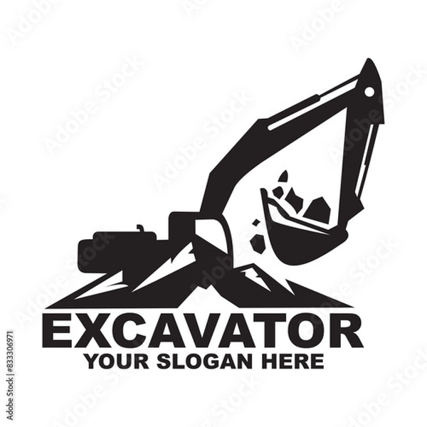 Obraz Excavator logo template vector illustration