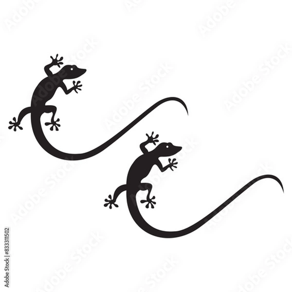 Obraz Lizard set logo vector template illustration