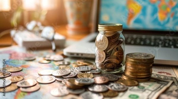 Fototapeta Offer advice on managing expenses and maximizing cost-effectiveness during business trips.