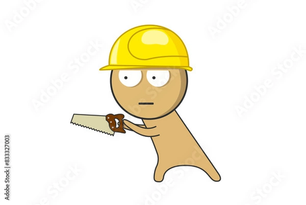 Obraz Builder with saw
