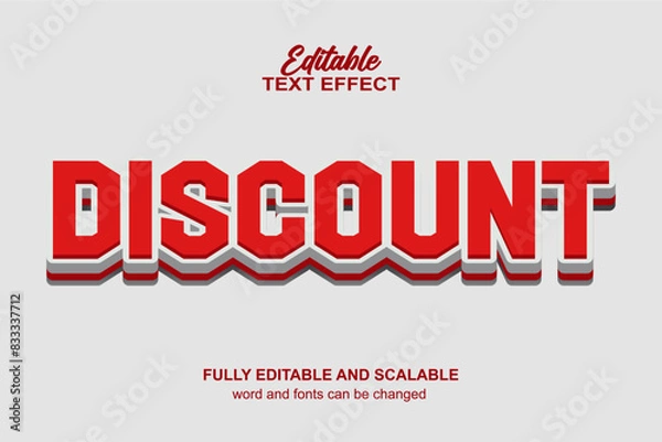 Fototapeta DISCOUNT 3D TEXT EFFECT EDITBLE VECKTOR