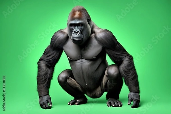 Obraz Gorilla on Green Screen Background