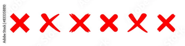 Fototapeta x mark vector sign. red cross symbol. isolated x sign