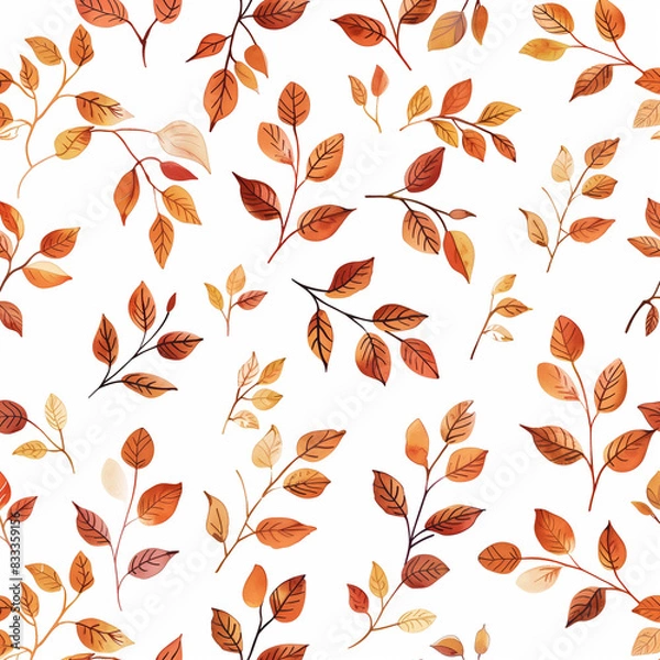 Fototapeta Beautiful autumn leaves seamless background pattern