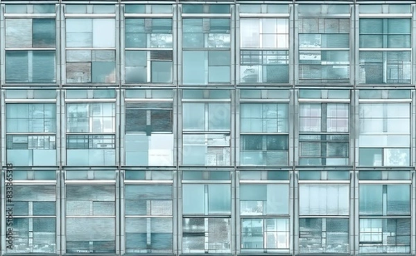 Obraz window facade on building tower ,seamless texture