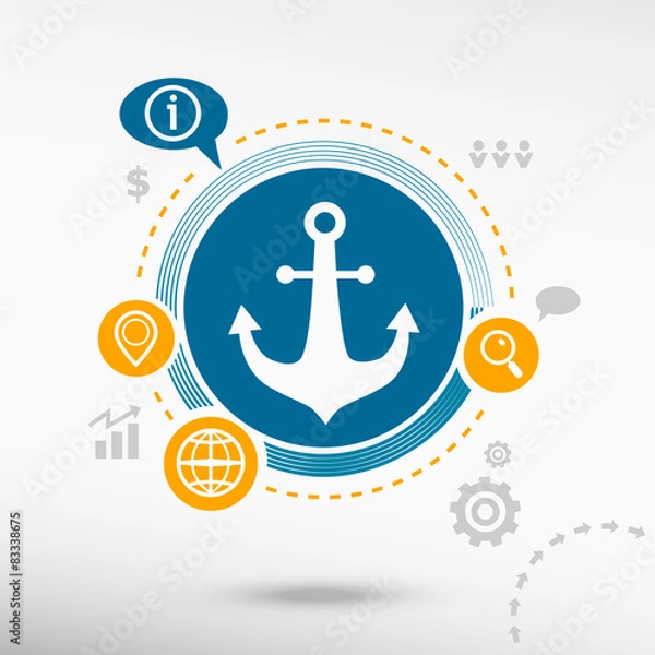 Obraz Anchor icon and creative design elements