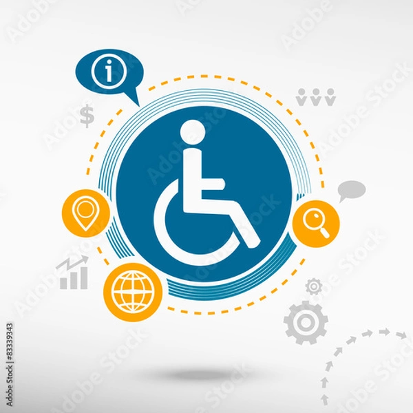 Obraz Disabled Handicap icon and creative design elements